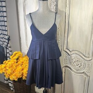 Style Daisy Girl Unique Navy Blue Multi Tiered Spaghetti Strap Dress